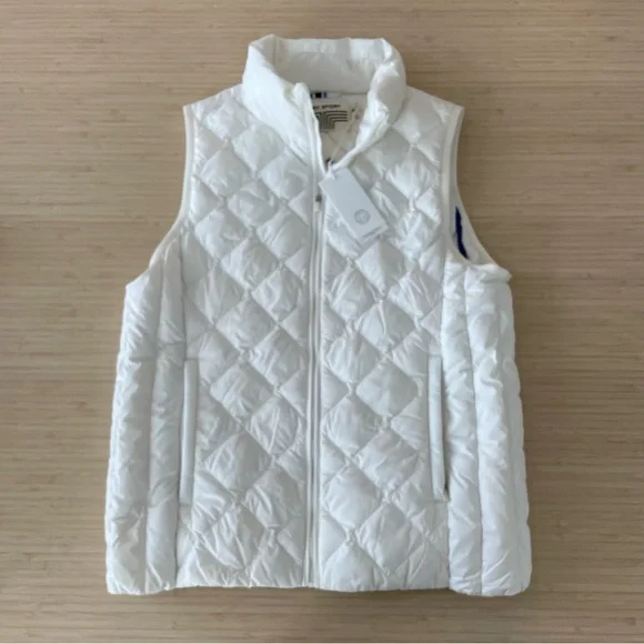 Tory Burch packable down Women's White Quilted Vest small - Picture 1 of 6